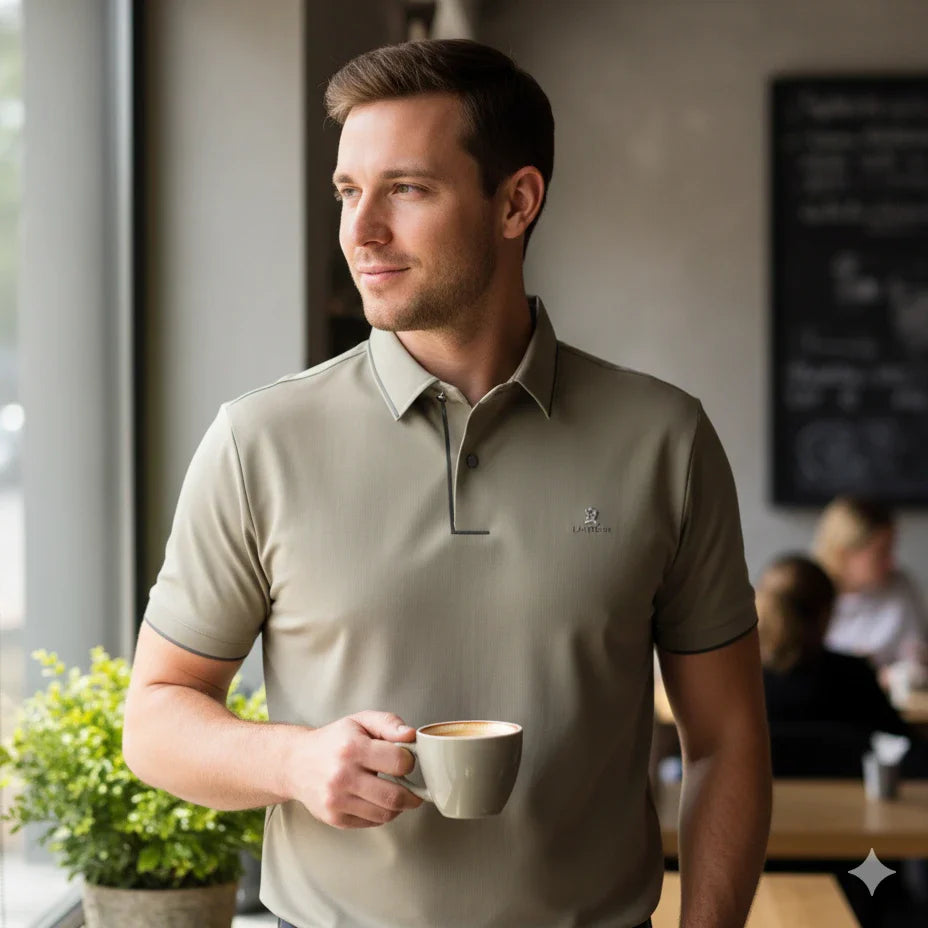 Camisa Polo Masculina Latitude – Poliéster e Elastano, Secagem Rápida e Alta Resistência