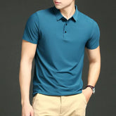 Camisa Polo Masculina em Seda Gelo