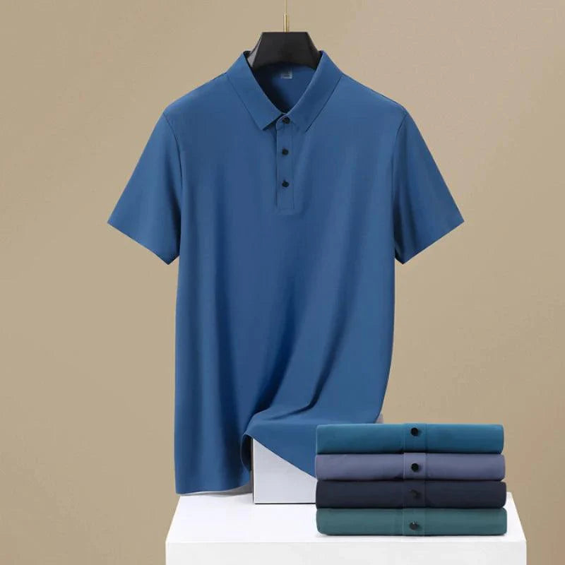 Camisa Polo Masculina em Seda Gelo