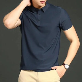 Camisa Polo Masculina em Seda Gelo
